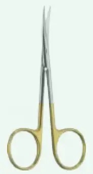 Ножицi операцiйнi, екстра-делiкатнi, гострокiнцевi, зiгнутi, ТВС (ручки жовтого кольору), Кея, 115 мм Surgimax 04-503-11T